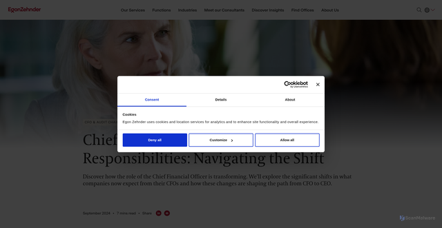 Security scan screenshot of https://www.egonzehnder.com/functions/cfo-audit-chair/insights/chief-financial-officer-roles-and-responsibilities