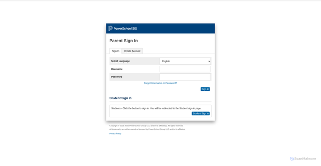 Security scan screenshot of https://barnwellcounty.powerschool.com