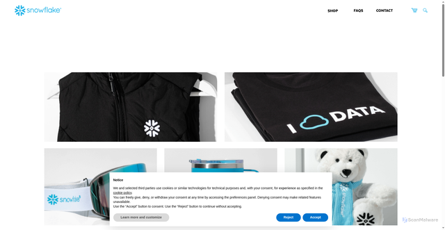 Security scan screenshot of https://www.snowflake-store.com/