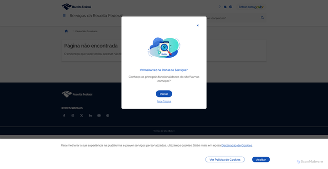 Security scan screenshot of https://servicos.receitafederal.gov.br/unsubsc