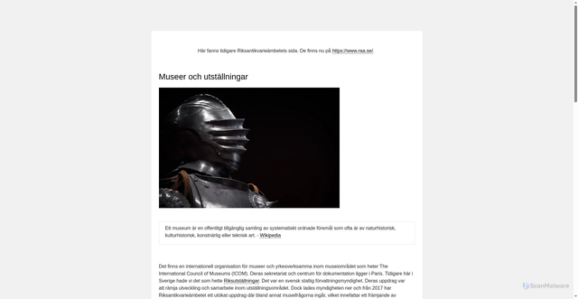 Security scan screenshot of https://www.riksutstallningar.se/