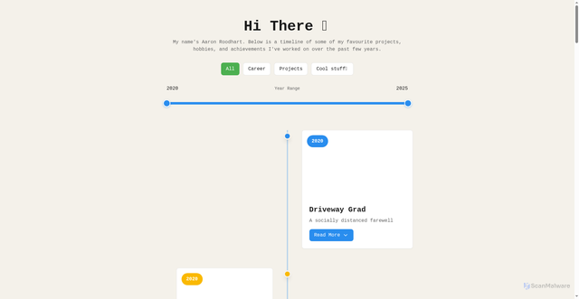 Security scan screenshot of https://aaronroodhart.com/