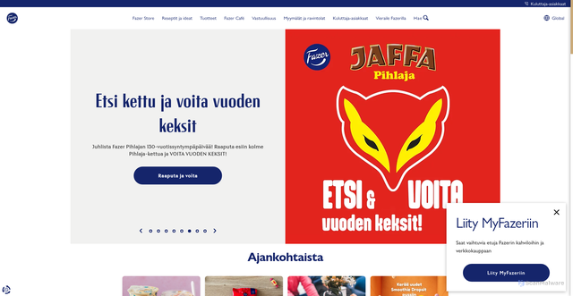 Security scan screenshot of https://www.fazer.fi/