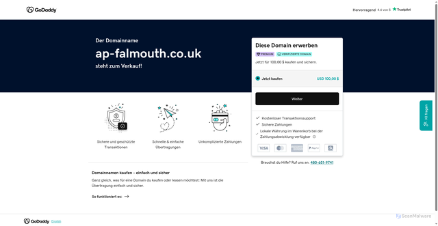 Security scan screenshot of http://www.ap-falmouth.co.uk/