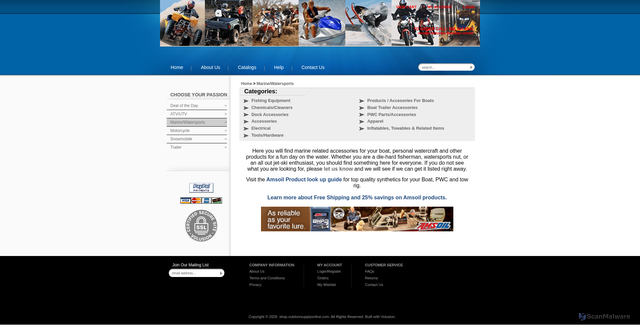 Security scan screenshot of https://shop.outdoorsupplyonline.com/Marine-parts-and-accessories-s/1514.htm