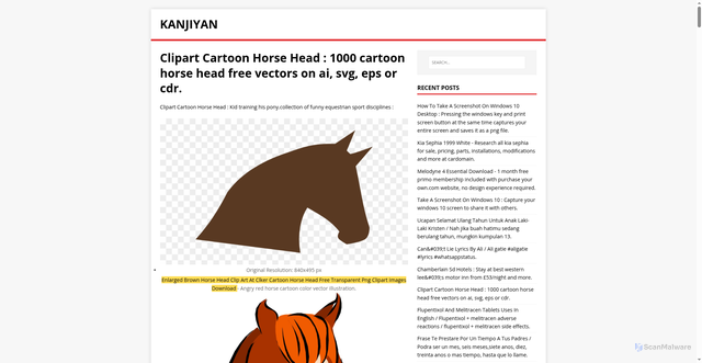 Security scan screenshot of https://jiyankan.pages.dev/posts/clipart-cartoon-horse-head/