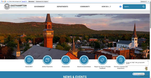 Security scan screenshot of https://easthamptonma.gov/