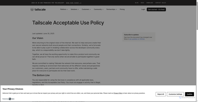Security scan screenshot of https://derp18d.tailscale.com
