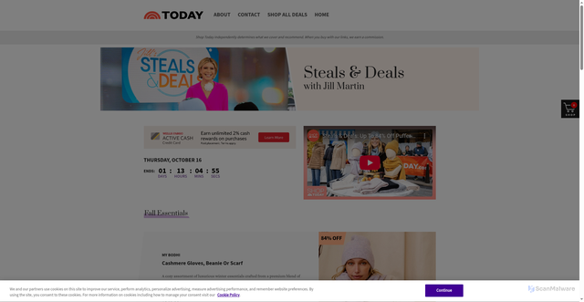 Security scan screenshot of https://deals.today.com/?srsltid=AfmBOoo1c_d_PQQKlYJWAA4f7-WloE58u9-BxVxGmP9hZd79j2WxLsEa