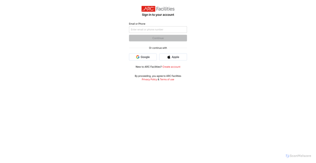 Security scan screenshot of https://appx.arcfacilities.com