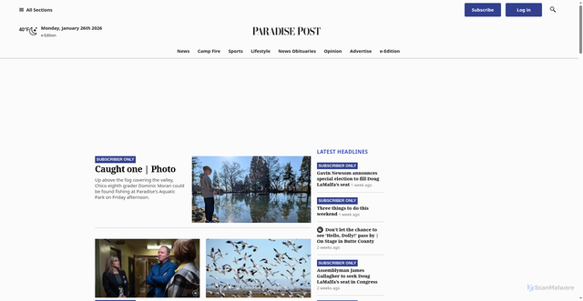 Security scan screenshot of https://www.paradisepost.com/