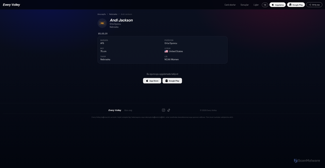 Security scan screenshot of https://everyvolley.com/tr/player/andi-jackson-4773