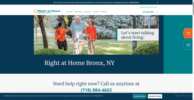 Security scan screenshot of https://www.rightathome.net/bronx