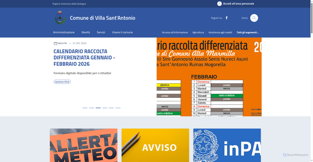 Security scan screenshot of https://comune.villasantantonio.or.it/