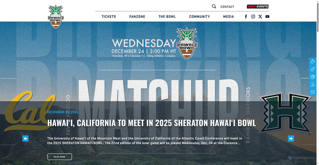 Security scan screenshot of https://www.thehawaiibowl.com/