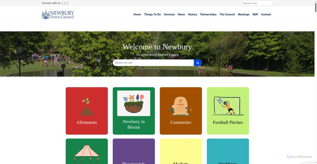 Security scan screenshot of https://www.newbury.gov.uk/