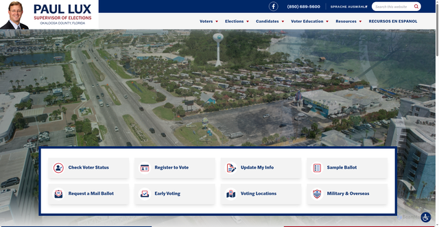Security scan screenshot of https://www.voteokaloosa.gov/