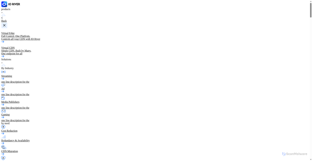 Security scan screenshot of https://www.ioriver.io/terms/ddos-attack