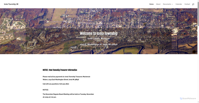 Security scan screenshot of https://ioniatownshipmi.gov/