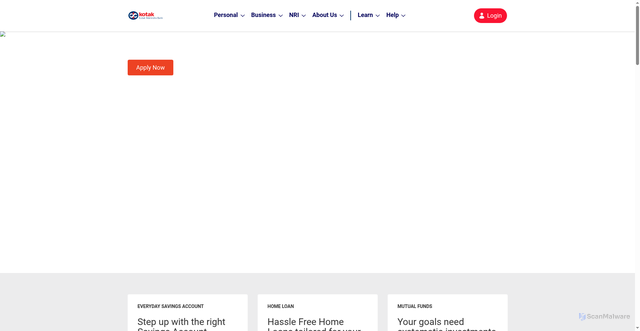 Security scan screenshot of https://kotak.com