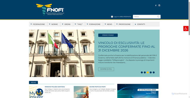 Security scan screenshot of https://www.fnofi.it/