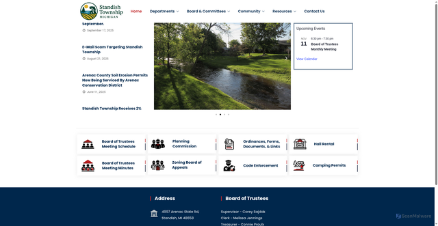 Security scan screenshot of https://standishtownship.gov/