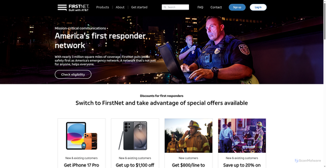 Security scan screenshot of https://www.firstnet.com