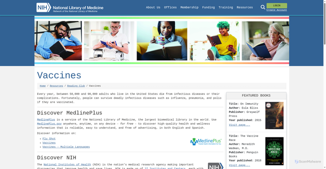 Security scan screenshot of https://www.nnlm.gov/resources/reading-club/topic/243