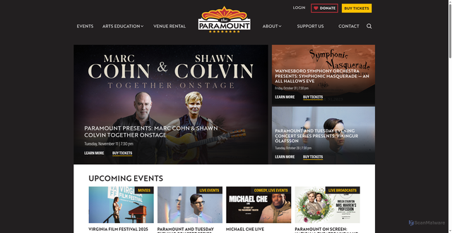 Security scan screenshot of https://theparamount.net/