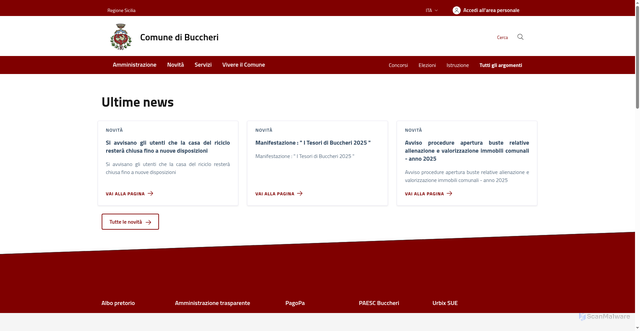 Security scan screenshot of https://comune.buccheri.sr.it/