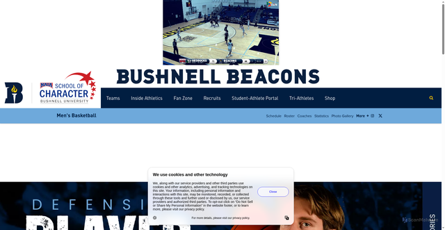 Security scan screenshot of https://bushnellbeacons.com/sports/mens-basketball