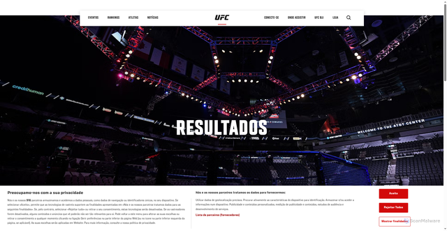 Security scan screenshot of https://www.ufc.com.br/resultados