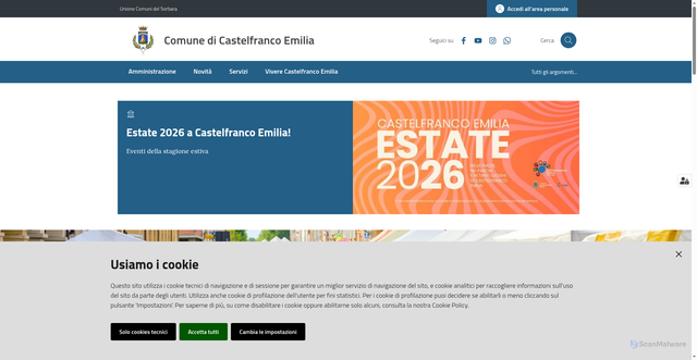 Security scan screenshot of https://www.comune.castelfranco-emilia.mo.it