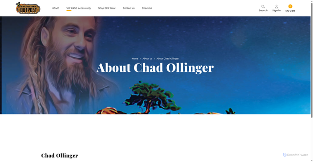 Security scan screenshot of https://blindfrogranchoutpost.com/about-us-mystery-of-blind-frog-ranch-actual-ranch-outpost-tours/about-chad-ollinger/