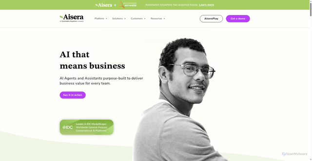 Security scan screenshot of https://aisera.net