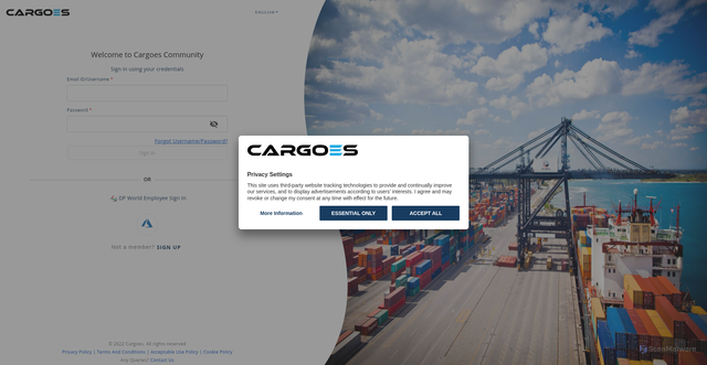 Security scan screenshot of https://eu-community.cargoes.com