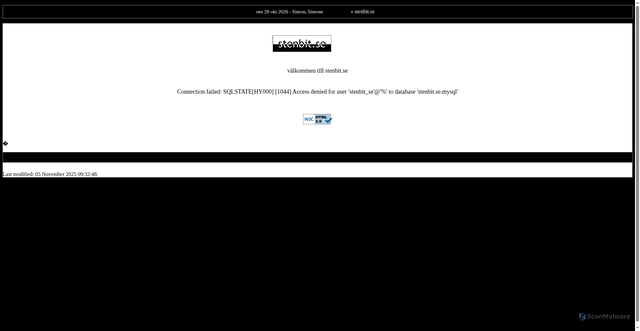 Security scan screenshot of https://stenbit.se