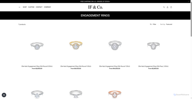Security scan screenshot of https://www.ifandco.com/collections/diamond-engagement-rings?srsltid=AfmBOopYKfUKSdE3wfPZld0XvT-lJJ0qSBxr_QDrk9qFm16wwWP11x8l