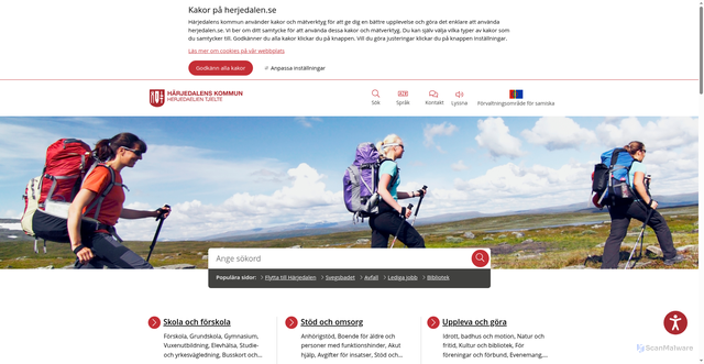 Security scan screenshot of https://www.herjedalen.se/