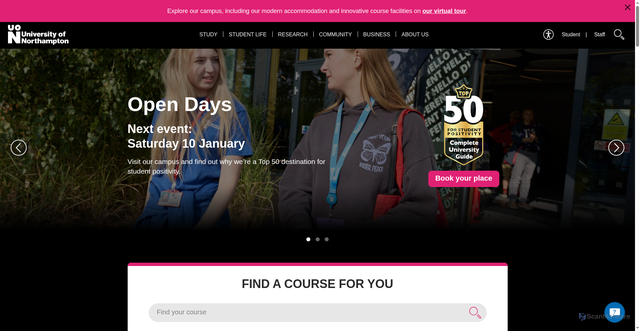 Security scan screenshot of https://www.northampton.ac.uk/