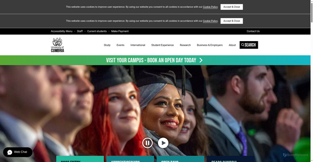 Security scan screenshot of https://www.cumbria.ac.uk/