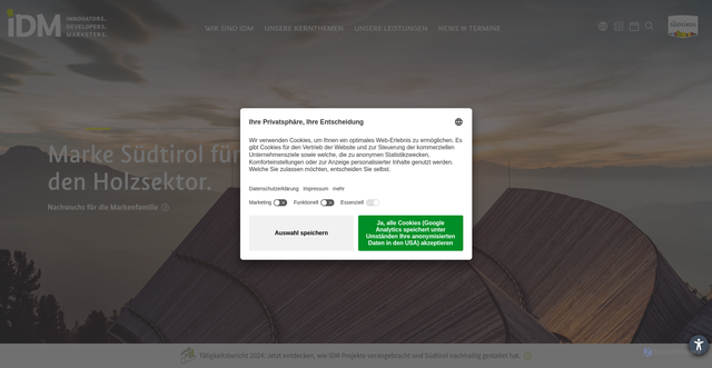 Security scan screenshot of https://www.idm-suedtirol.com/de/