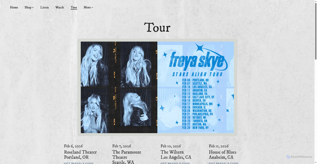 Security scan screenshot of https://freyaskye.com/tour