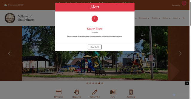 Security scan screenshot of https://villageofstaplehurst.gov/