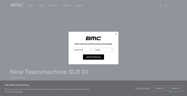 Security scan screenshot of https://bmc-switzerland.com/