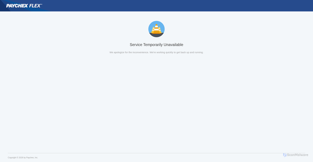 Security scan screenshot of https://paychexflex.com