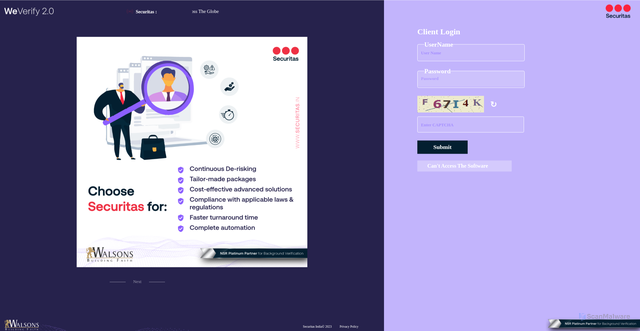 Security scan screenshot of https://weverifyglobal.com