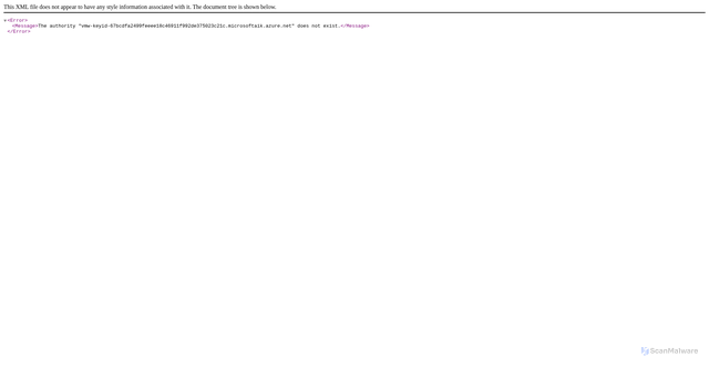 Security scan screenshot of https://vmw-keyid-67bcdfa2499feeee18c46911f992de375023c21c.microsoftaik.azure.net