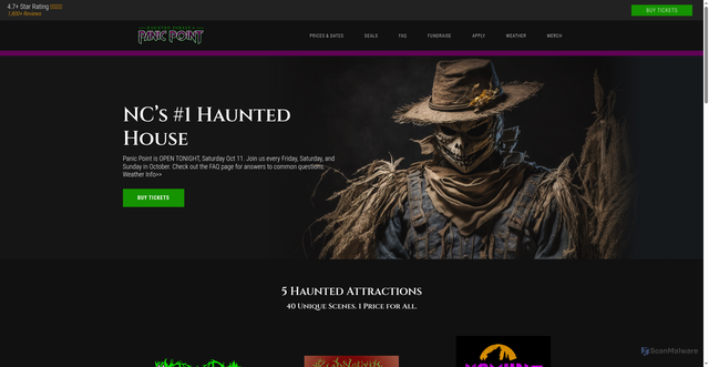 Security scan screenshot of https://raleighhauntedhouse.com/