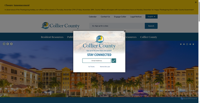 Security scan screenshot of https://www.collier.gov/